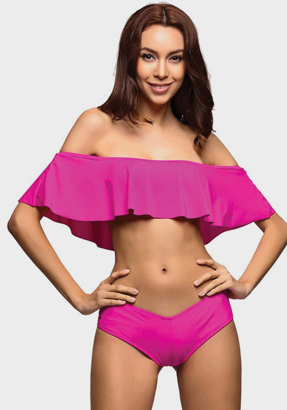 Dinevi Black Off Shoulder Ruffle Bikini Dinevi Black Off Shoulder Ruffle Bikini