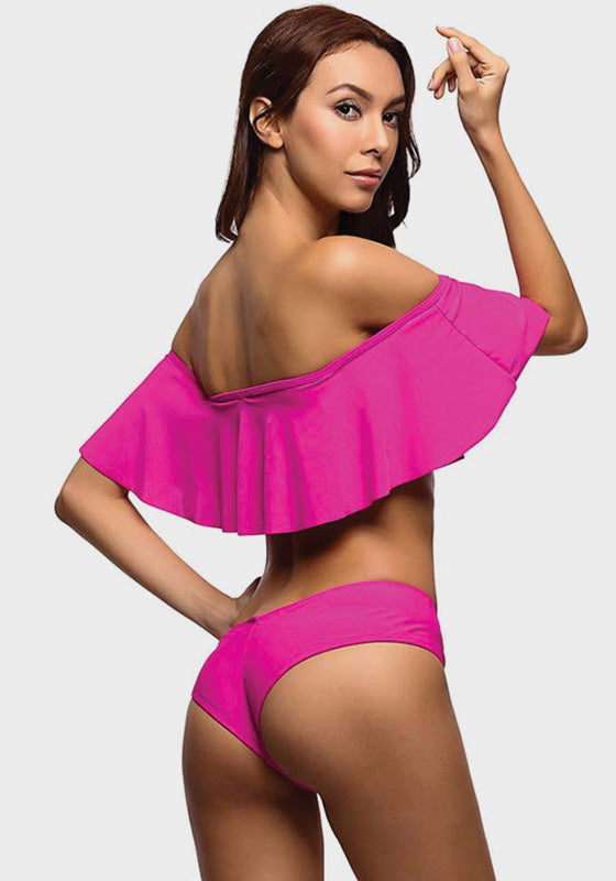Dinevi Black Off Shoulder Ruffle Bikini Dinevi Black Off Shoulder Ruffle Bikini