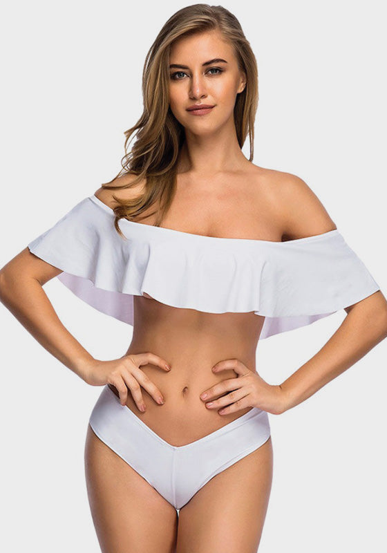 Dinevi Black Off Shoulder Ruffle Bikini Dinevi Black Off Shoulder Ruffle Bikini