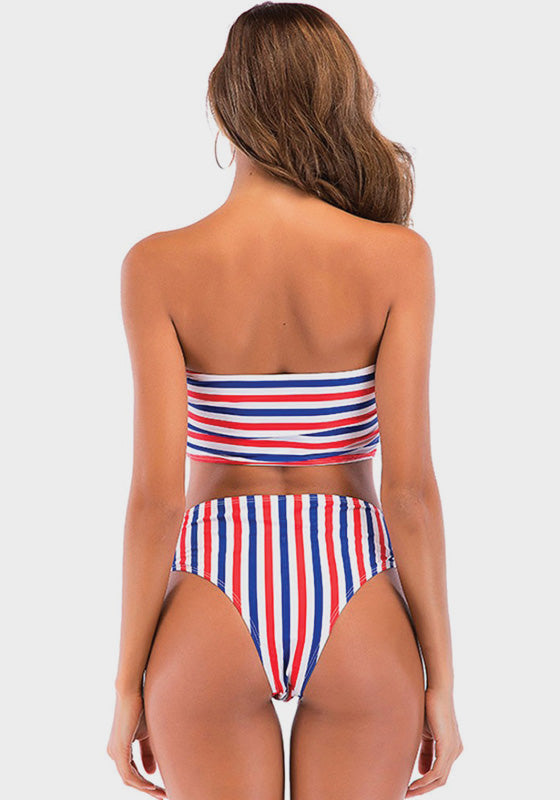 Givi Striped Bather Bandeau Bikini Givi Striped Bather Bandeau Bikini