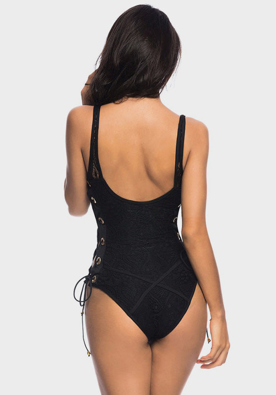 Feri Lace Up Backless One Piece Feri Lace Up Backless One Piece